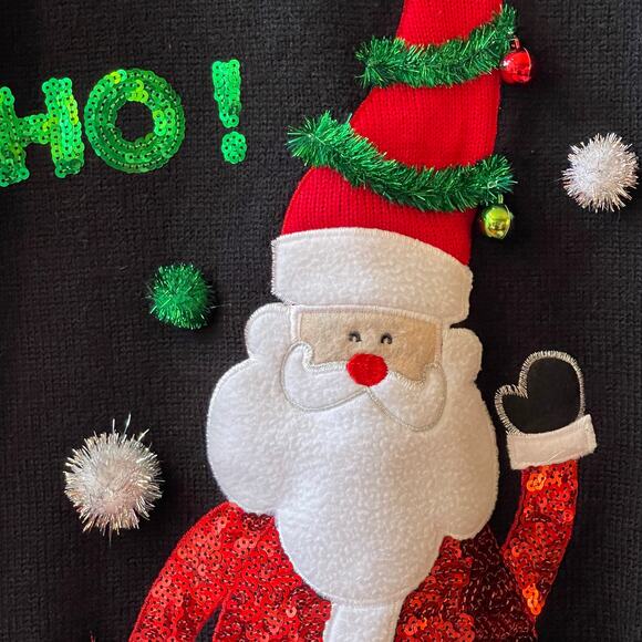 United States Sweaters Santa HO HO HO Ugly Christmas Sweater Dress Size XL NWOT - Picture 2 of 4